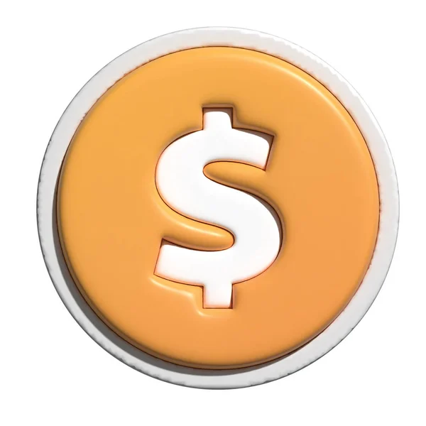 Bitcoin Con Icono Dólar Naranja — Vector de stock