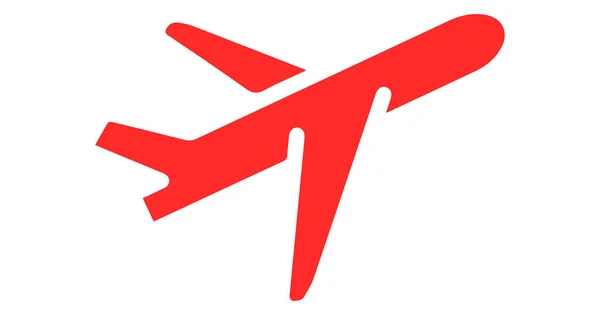 Disegno Vettoriale Sull Icona Dell Aeroplano Rosso Isolato Uno Sfondo — Vettoriale Stock