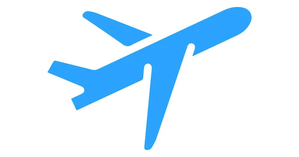 Návrh Vektoru Modré Letadlo Ikona Izolované Bílém Pozadí — Stockový vektor