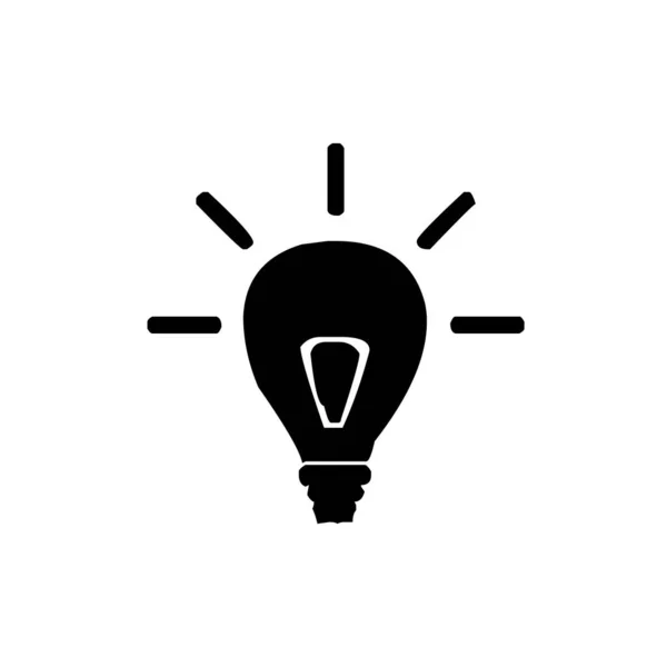Elektrisk Glödlampa Lysande Avger Ljus Symbol För Att Idé Tänkande — Stock vektor