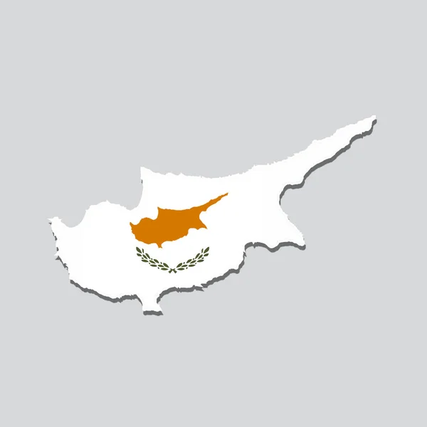 Uma Ilustração Bandeira Chipre Mapa Chipre —  Vetores de Stock