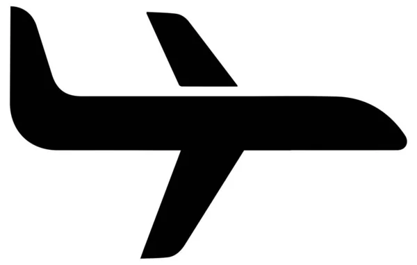 Design Vetorial Ícone Avião Preto Isolado Fundo Branco — Vetor de Stock
