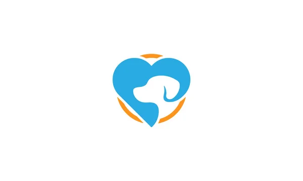 Logo Kliniki Weterynaryjnej Psem Sercu Białym Tle — Wektor stockowy