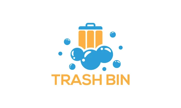 Logotipo Lixo Bin Contra Fundo Branco — Vetor de Stock