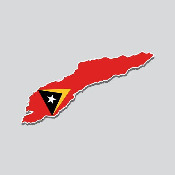 Una Ilustración Bandera Timor Oriental Mapa Timor Oriental — Archivo Imágenes Vectoriales