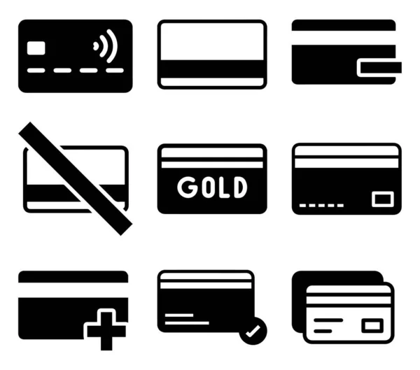 Ein Vektor Design Von Kreditkarten Und Online Zahlungssymbolen Auf Weißem — Stockvektor