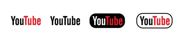 Beyaz Arka Planda Farklı Youtube Logolarının Bir Illüstrasyon Arka Planı — Stok Vektör