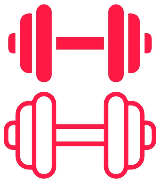 Vector Design Red Dumbbells Icons White Background — Stock Vector