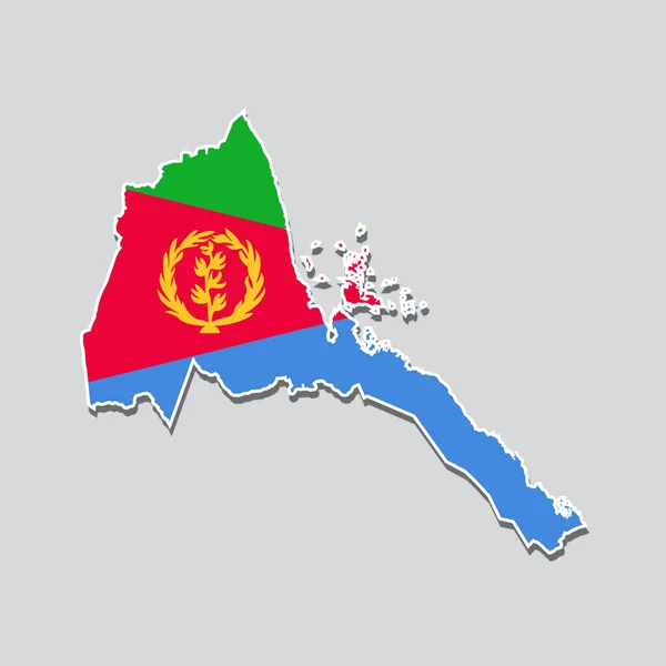 Uma Ilustração Bandeira Eritreia Num Mapa Eritreia — Vetor de Stock