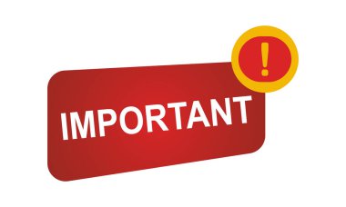 Ünlem işaretli kırmızı önemli etiket