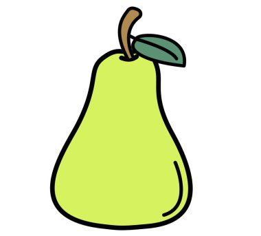 Yapraklı yeşil armut