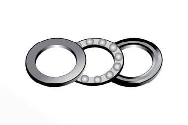 Sıraya dizilmiş üç metalik halka