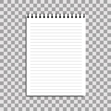 Satırları olan boş spiral defter sayfası