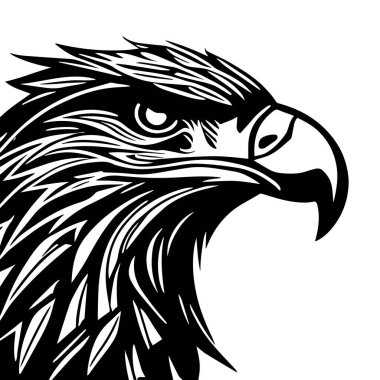 Kartal başını resmi siyah ve beyaz