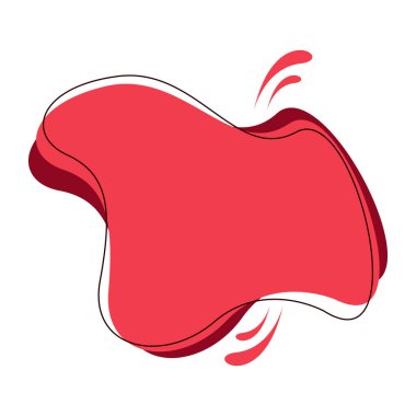 Yumuşak eğrili soyut kırmızı şekil