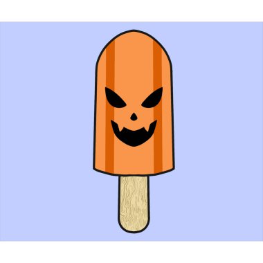 Ürkütücü yüz tasarımı olan çizgi film dondurması.