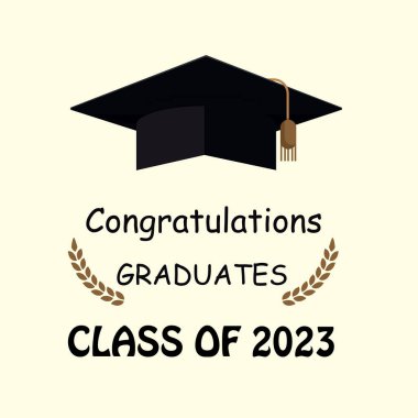 Mezuniyet şapkası 2023 sınıfını kutluyor.