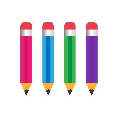 Sıra sıra dizilmiş renkli kalemler