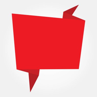 Katlanmış köşeli kırmızı geometrik şekil