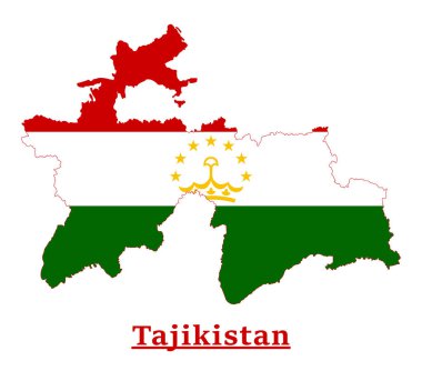 Tacikistan 'ın bayrak renkleriyle ana hatlarını çiz
