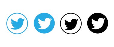 Farklı renklerde dört twitter logosu