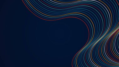 Klasik renkli çizgilerle 80 'lerin tarzında basit renkli soyut retro tasarım Vektör illüstrasyonu.