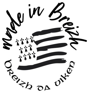 'Breizh' ve stilize bayrak tasarımı içeren dairesel logo