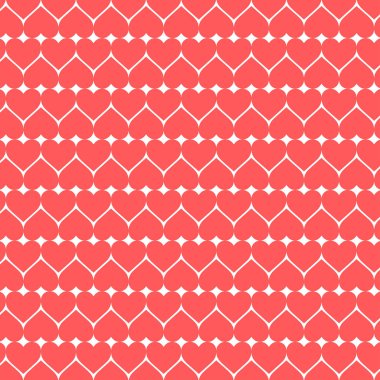 Kırmızı kalp deseninde arkaplan ve dokular için kusursuz desenler..