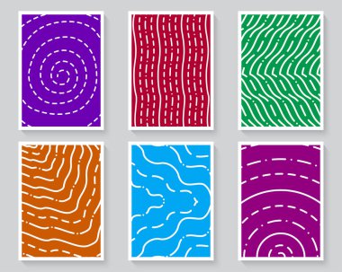 Dalgalı çizgileri olan renkli soyut desenler