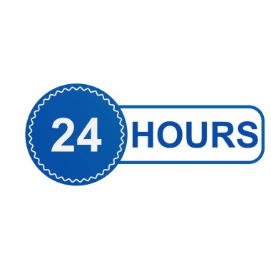 Mavi rozet 24 saat gösteriyor.