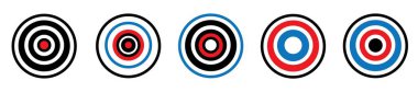 Hedefli beş renkli eşmerkezli çember