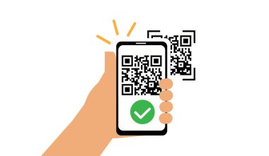 QR kodunu gösteren akıllı telefon.