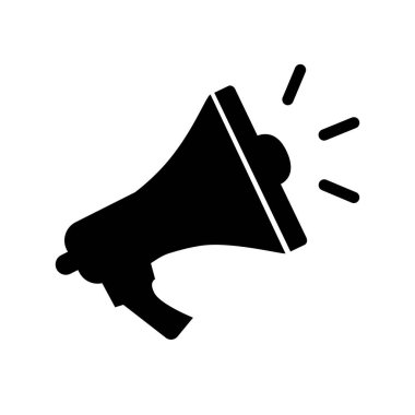 Siyah megafon ses dalgaları yayıyor