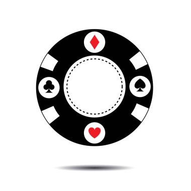 Siyah poker fişi sembollere uyuyor