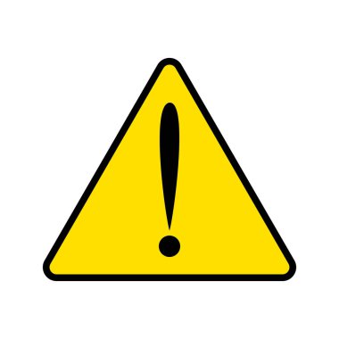 Sarı uyarı etiketi. uyarı simgeleri.