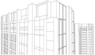 Daireleri, dikdörtgen pencereleri ve mimari detayları olan minimalist beyaz bina cephesi..