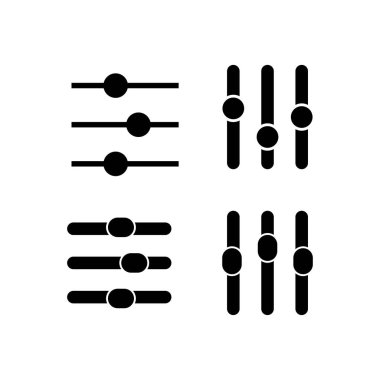 Çeşitli ayarları ve kontrolleri ayarlayan siyah kaydırıcılar