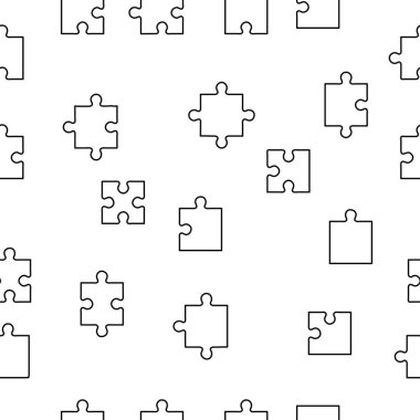 Şeffaf arkaplanda farklı bulmacalar. Kusursuz desen çizimi.