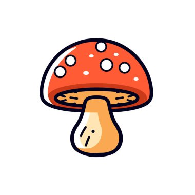 Kırmızı başlıklı ve benekli renkli mantarlar.