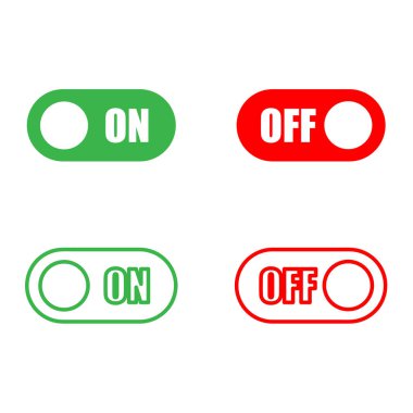 Durumları gösteren yeşil ve kırmızı anahtarları aç / kapat