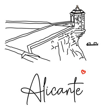 Okyanusa bakan kayalık kayalıklarda deniz fenerinin siyah beyaz çizimi