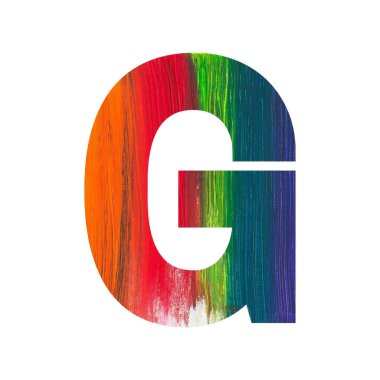Canlı fırça darbeleriyle renkli G harfi