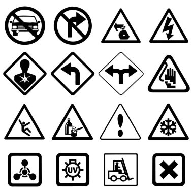 Çeşitli uyarı ve bilgilendirme trafik işaretleri