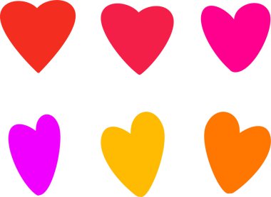 Izgara deseninde sıralanmış renkli kalpler