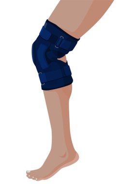 Açık arkaplanda mavi dizlik takan bacak tasviri