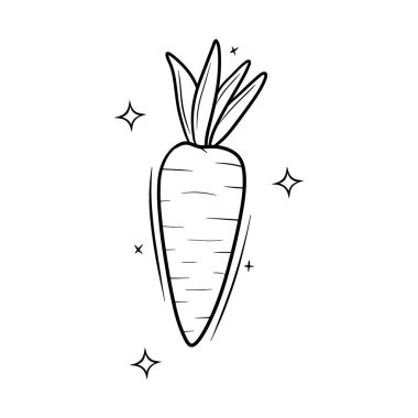 El Havucu. Doodle Vektör Çizim Çizimi