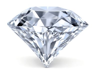 Beyaz arkaplanda izole elmas taş