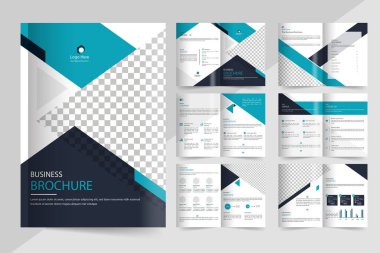 Asgari çoklu sayfa şirket broşürleri, şablon tasarımı