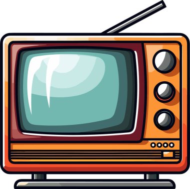 Retro tasarımı gösteren klasik televizyon seti