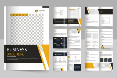 Asgari çoklu sayfa şirket broşürleri, şablon tasarımı